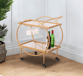 Gharaana Trolleys Aamna 2-Tier Clear Glass Bar Trolley